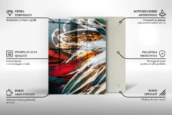 Osłona do kuchni na ścianę Boho pióra ptaka