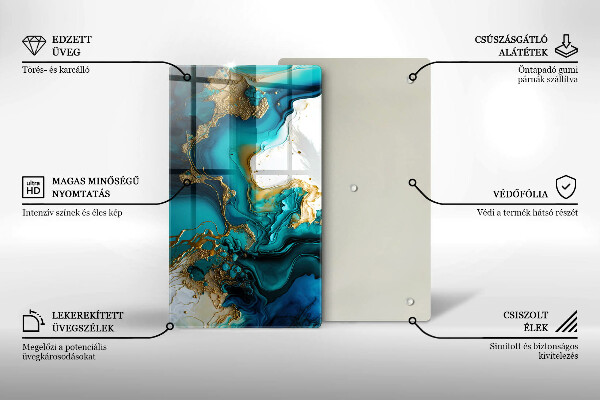 Osłona na ścianę w kuchni Turkusowa abstrakcja