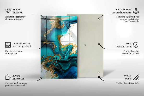 Osłona na ścianę w kuchni Turkusowa abstrakcja