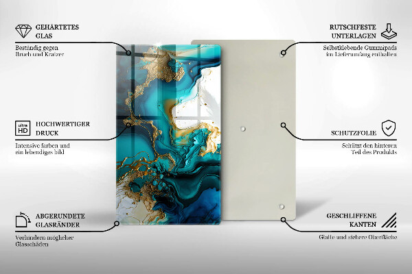 Osłona na ścianę w kuchni Turkusowa abstrakcja