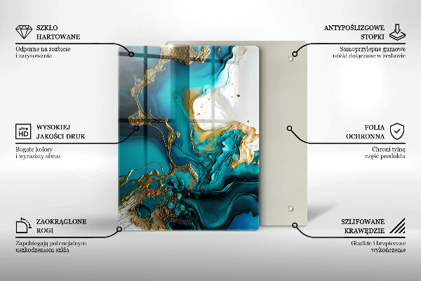 Osłona na ścianę w kuchni Turkusowa abstrakcja