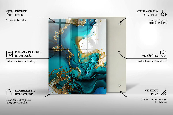 Osłona na ścianę w kuchni Turkusowa abstrakcja