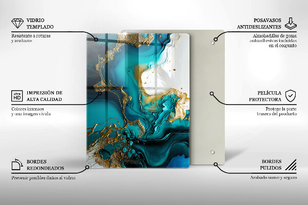 Osłona na ścianę w kuchni Turkusowa abstrakcja