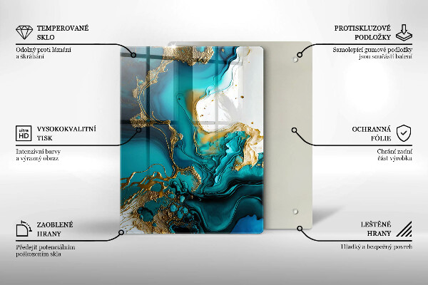 Osłona na ścianę w kuchni Turkusowa abstrakcja
