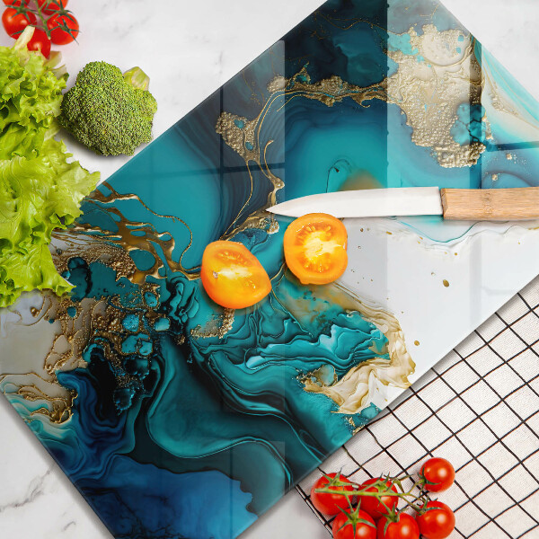 Osłona na ścianę w kuchni Turkusowa abstrakcja