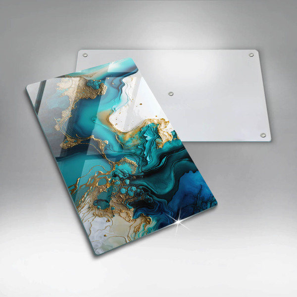 Osłona na ścianę w kuchni Turkusowa abstrakcja