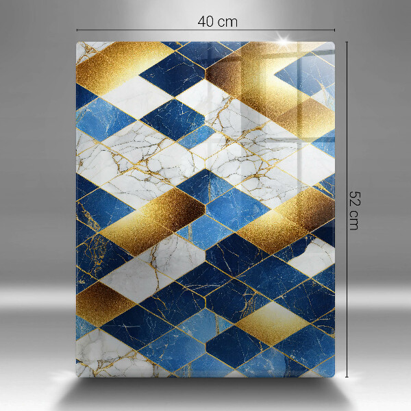 Osłona na ścianę w kuchni Złote romby marmur