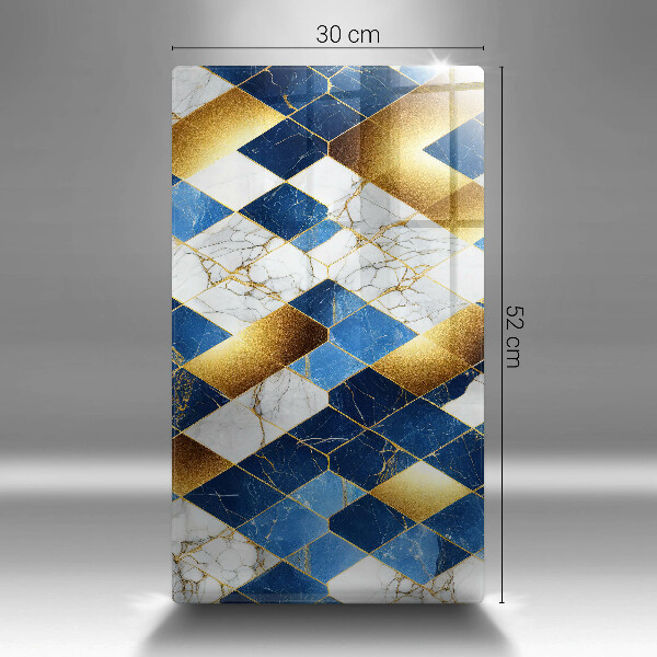 Osłona na ścianę w kuchni Złote romby marmur