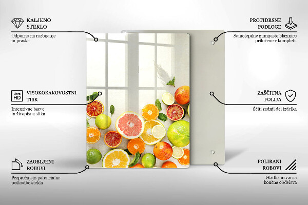 Osłona na ścianę w kuchni Owoce cytrusy