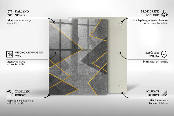 Osłona na ścianę w kuchni Ostre kształty