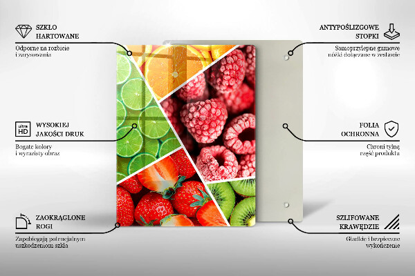 Osłona na ścianę w kuchni Kolorowe owoce