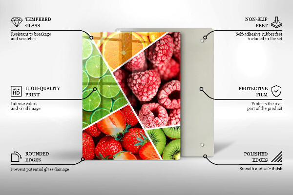 Osłona na ścianę w kuchni Kolorowe owoce
