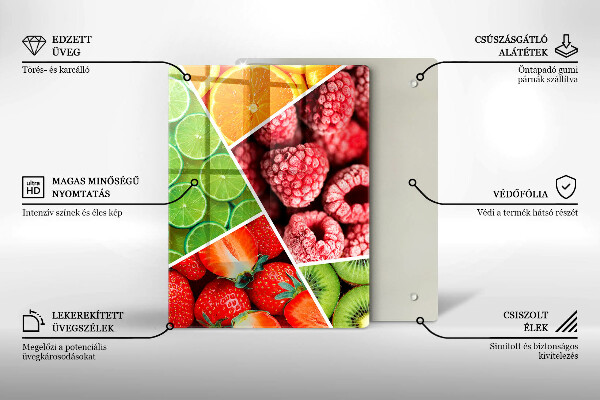 Osłona na ścianę w kuchni Kolorowe owoce