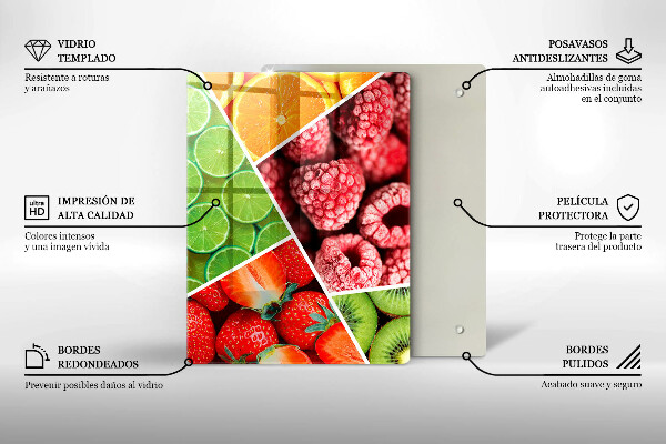 Osłona na ścianę w kuchni Kolorowe owoce