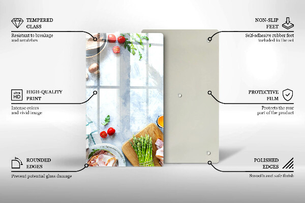 Osłona na ścianę w kuchni Składniki w kuchni