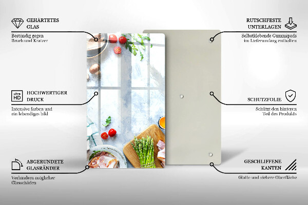 Osłona na ścianę w kuchni Składniki w kuchni