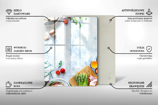 Osłona na ścianę w kuchni Składniki w kuchni