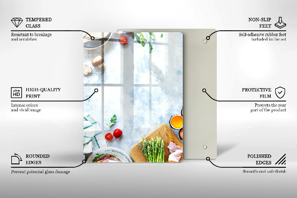 Osłona na ścianę w kuchni Składniki w kuchni