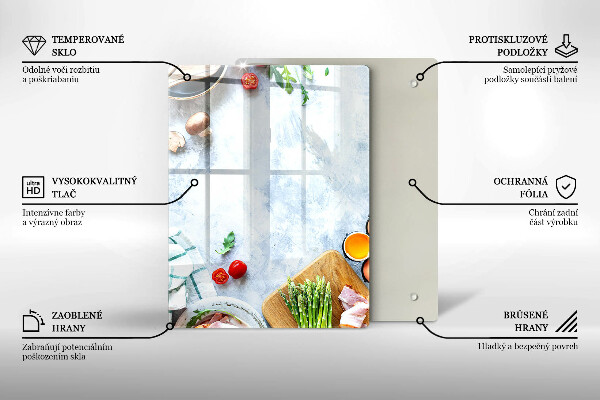 Osłona na ścianę w kuchni Składniki w kuchni