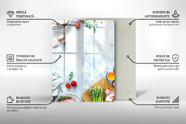 Osłona na ścianę w kuchni Składniki w kuchni