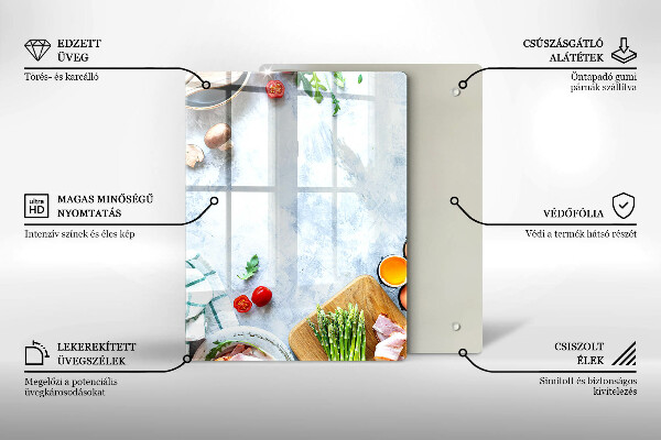 Osłona na ścianę w kuchni Składniki w kuchni