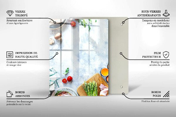 Osłona na ścianę w kuchni Składniki w kuchni