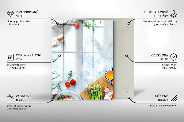 Osłona na ścianę w kuchni Składniki w kuchni