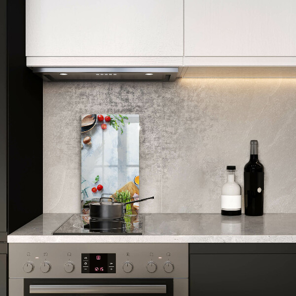 Osłona na ścianę w kuchni Składniki w kuchni