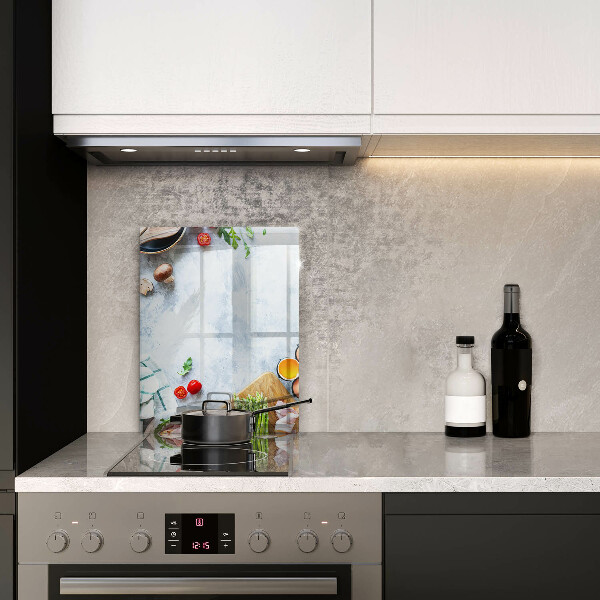 Osłona na ścianę w kuchni Składniki w kuchni