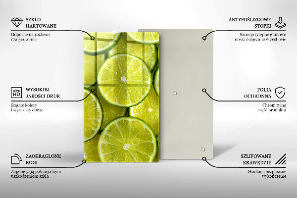 Osłona na ścianę w kuchni Plasterki limonki