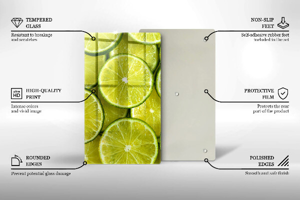 Osłona na ścianę w kuchni Plasterki limonki