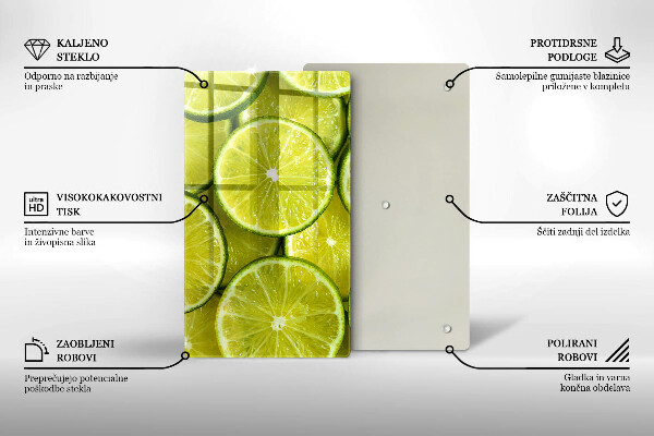 Osłona na ścianę w kuchni Plasterki limonki