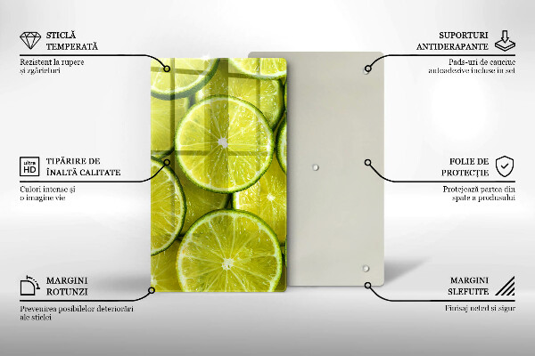 Osłona na ścianę w kuchni Plasterki limonki