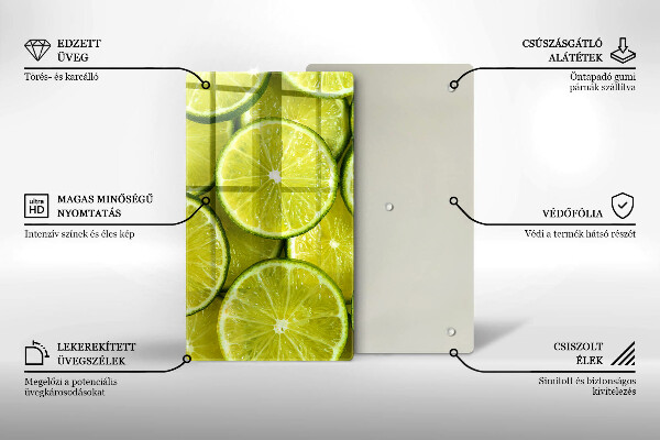 Osłona na ścianę w kuchni Plasterki limonki