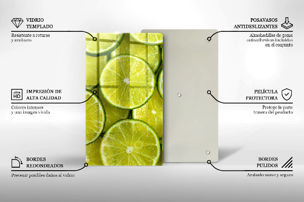 Osłona na ścianę w kuchni Plasterki limonki