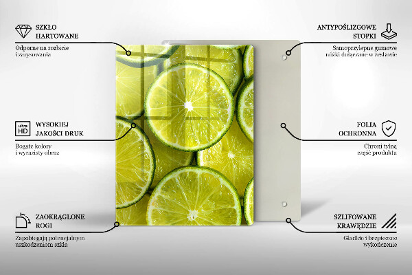 Osłona na ścianę w kuchni Plasterki limonki