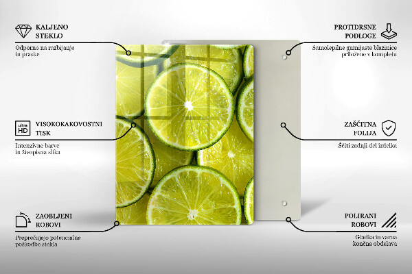 Osłona na ścianę w kuchni Plasterki limonki