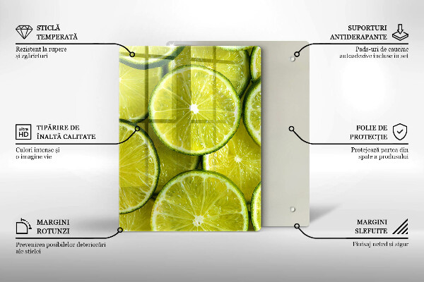 Osłona na ścianę w kuchni Plasterki limonki