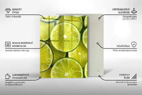 Osłona na ścianę w kuchni Plasterki limonki