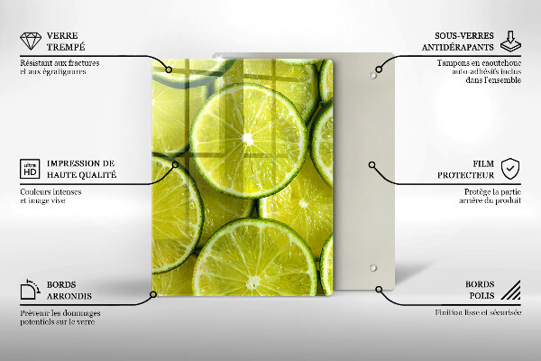 Osłona na ścianę w kuchni Plasterki limonki