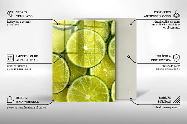 Osłona na ścianę w kuchni Plasterki limonki