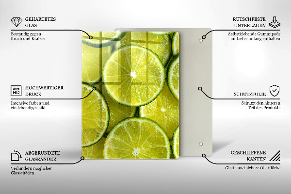 Osłona na ścianę w kuchni Plasterki limonki