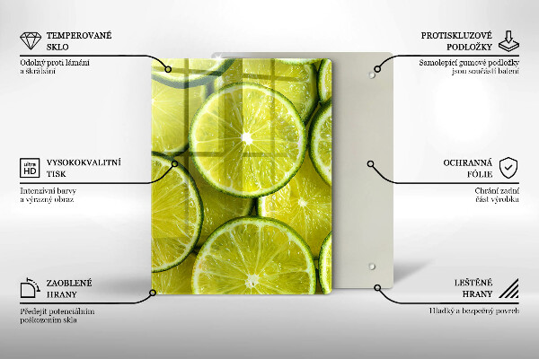 Osłona na ścianę w kuchni Plasterki limonki