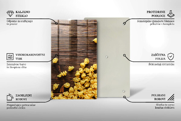 Osłona na ścianę do kuchni Makaron na stole