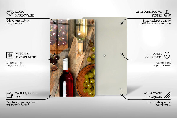 Osłona na ścianę do kuchni Butelki wina i winogrona