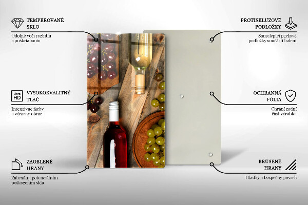 Osłona na ścianę do kuchni Butelki wina i winogrona