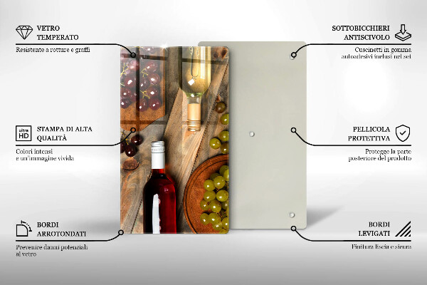 Osłona na ścianę do kuchni Butelki wina i winogrona