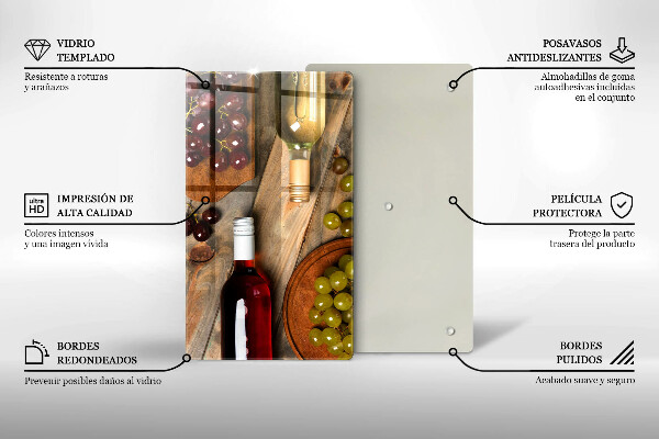 Osłona na ścianę do kuchni Butelki wina i winogrona