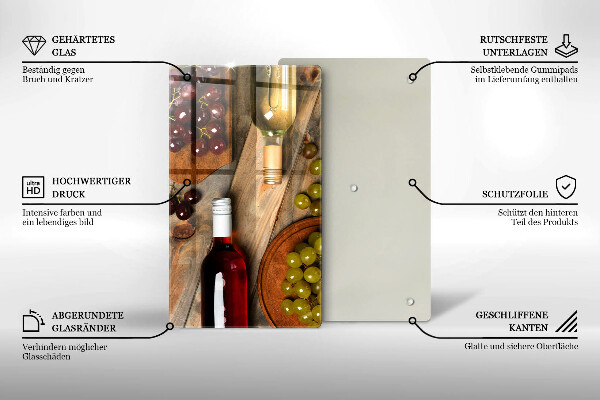 Osłona na ścianę do kuchni Butelki wina i winogrona