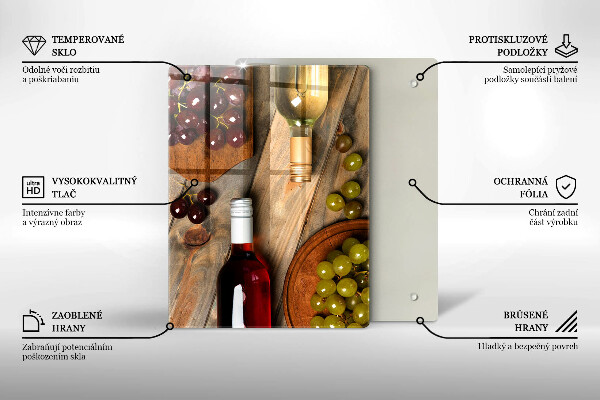 Osłona na ścianę do kuchni Butelki wina i winogrona